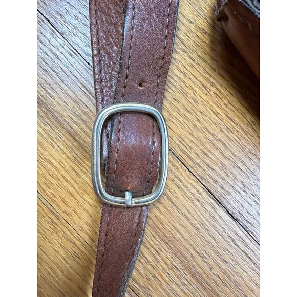 Vintage Burgundy Leather Crossbody Messenger Bag With Divider 11x13" - Picture 12 of 16